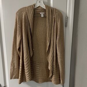 Chico's Elegant Tan Cardigan Sweater